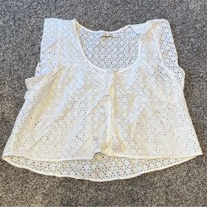 bishop + young white Eyelet Blouse